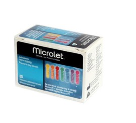 Bayer Microlet Colored Lancets Βελόνες Σακχάρου 25 Τεμάχια