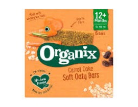Organix Παιδικές Μπάρες Βρώμης Καρότου Carrot Cake από 12 μηνών Βio 6x23gr