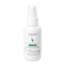 Vichy Capital Soleil UV-Clear SPF50+ Λεπτόρρευστο Αντηλιακό Προσώπου Κατά των Ατελειών & της Λιπαρότητας 40ml