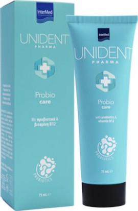 Ιntermed Unident Pharma Probio Care Oδοντόπαστα Με Προβιοτικά & Βιταμίνη Β12 75ml