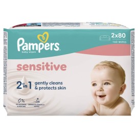 Pampers Wipes Sensitive Μωρομάντηλα 2x80τεμ (160τεμ)
