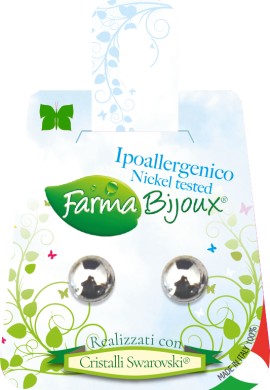 Farma Bijoux Perla Plana 8mm Light Crome Υποαλλεργικά Σκουλαρίκια [BEPP8C96] 1 Ζευγάρι