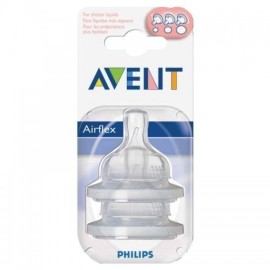 Philips AVENT SCF635/27 - Θήλες σιλικόνης μεταβλητής ροής 3m+, Χωρίς BPA, Συσκευασία με 2 τεμάχια