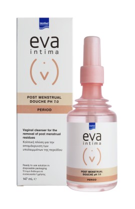 Intermed Eva Intima Post Menst Douche PH7,0 Period Κολπική Πλύση Για Την Απομάκρυνση των Υπολειμμάτων Της Αιμόρροιας 147ml