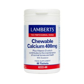 Lamberts Chewable Calcium 400mg Ασβέστιο Για Την Πρόληψη Οστεοπόρωσης , 60 Μασώμενα Δισκία