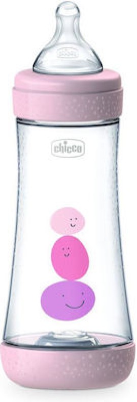 Chicco Πλαστικό Μπιμπερό Perfect 5 Κατά των Κολικών με Θηλή Σιλικόνης 300ml για 4+ μηνών Ροζ Κωδικός: A60-20235-10