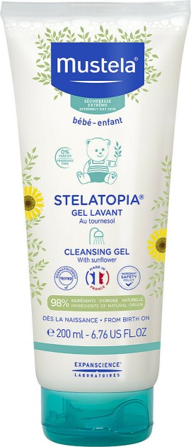 Mustela Stelatopia Gel Lavant Cleansing Gel Αφροντούς Για Σώμα & Μαλλιά 200ml