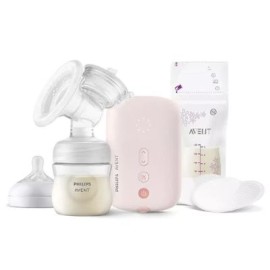 Avent Natural Response SFC395/31 Ηλεκτρικό Θήλαστρο Μονής Άντλησης 1τμχ, Μπιμπερό 125ml & Σακουλάκια Γάλακτος 5τμχ