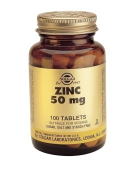 Solgar Zinc Gluconate 50mg 100 Ταμπλέτες