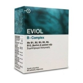 Eviol B-Complex Συμπλήρωμα Συμπλέγματος Βιταμίνης B για τη Φυσιολογική Λειτουργία του Νευρικού Συστήματος 60 Κάψουλες