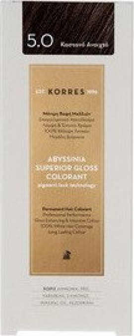 Korres Abyssinia Superior Gloss Colorant Βαφή Μαλλιών 5.0 Καστανό Ανοιχτό 50ml