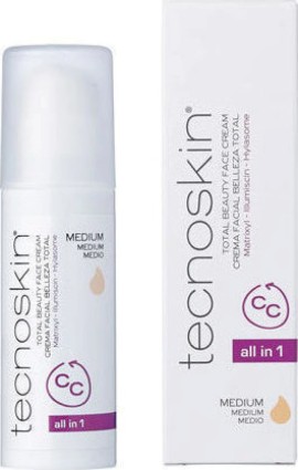 Tecnoskin Total Beauty Face Cream Medium Spf30 Αντιρυτιδική Κρέμα Προσώπου All In One με Χρώμα 50ml