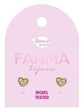 Farma Bijoux For Kids Heart Υποαλλεργικά Σκουλαρίκια Καρδιά Zircon 5mm