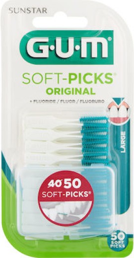 GUM Soft Picks Original 634 Μεσοδόντιες Οδοντογλυφίδες Large Πράσινο 50τμχ