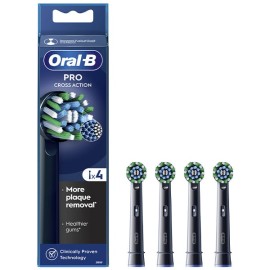 Oral-B Pro Cross Action Ανταλλακτικές Κεφαλές Bουρτσίσματος Μαύρες 4τεμ