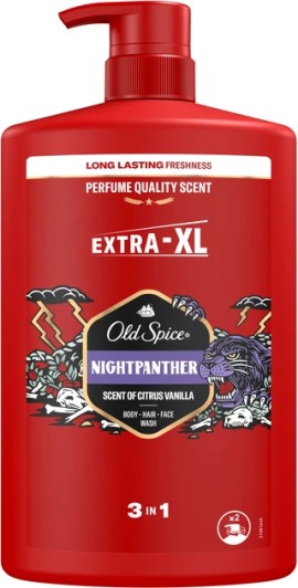 Old Spice Nightpanther Shower Gel & Shampoo XL 3-in-1 Αφρόλουτρο & Σαμπουάν για Άνδρες 1Lt