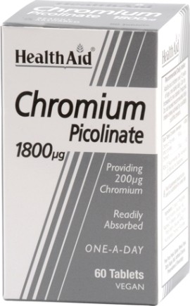 Health Aid - Chromium Picolinate 1800mcg για Εξισορρόπηση του Μεταβολισμού 60 ταμπλέτες