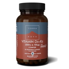Terranova Vitamin D3 & K2 2000iu & 100μg Complex 50caps