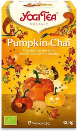 Yogi Tea Pumpkin Chai Βιολογικό Τσάι με Κολοκύθα & Πορτοκάλι 17 Φακελάκια 32.3g