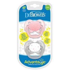 Dr. Browns Advantage Πιπίλα Σιλικόνης 0-6m Ροζ-Γκρι