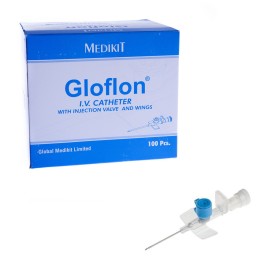 Medikit Glofon Φλεβοκαθετήρας 22G με Βαλβίδα μιας Χρήσης 0.9x25mm Μπλε 1τμχ