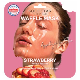 Kocostar Waffle Mask Strawberry Εμποτισμένη Mάσκα Καθαρισμού & Λάμψης για Λιπαρές Επιδερμίδες 40g