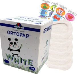 Master Aid Ortopad Bamboo White Medium 7,6×5,4cm Παιδικά Οφθαλμικά Επίθεμα σε Λευκό Χρώμα για Ηλικίες 2 Έως 4 Ετών 50 Τεμάχια