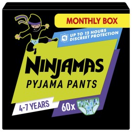 Pampers Ninjamas Boy Pyjama Pants 4-7 Χρονών Πάνες Βρακάκι Για Αγόρι Για Τη Νύχτα Μέγεθος (17-30kg) 60τεμ
