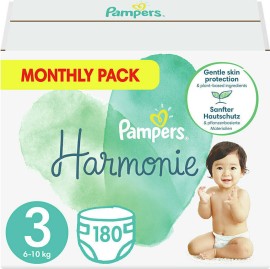 Pampers Monthly Pack Harmonie Πάνες από Βαμβάκι No 3 (6-10kg), 180τεμ