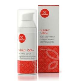 Therapis SunPro SPF50 Sunscreen Gel Αδιάβροχο Αντηλιακό Προσώπου για Όλους τους Τύπους Δέρματος 50ml