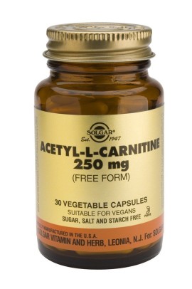 Solgar Acetyl-L-Carnitine Ακετυλική-L-καρνιτίνη 250mg,30veg.cap