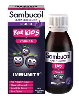 Sambucol ® Black Elderberry for Kids + Vitamin C Παιδικό Σιρόπι για την Ενίσχυση του Ανοσοποιητικού 120ml