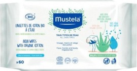 Mustela Organic Cotton Wipes with Water 60τεμάχια