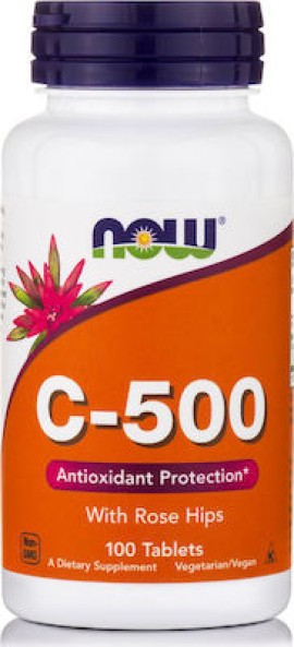 Now Foods C-500 Rose Hips Συμπλήρωμα Διατροφής με Βιταμίνη C 100Tabs.