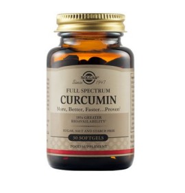 Solgar Full Spectrum Curcumin 185 Συμπλήρωμα Διατροφής Κουρκουμίνης 30 Μαλακές Κάψουλες