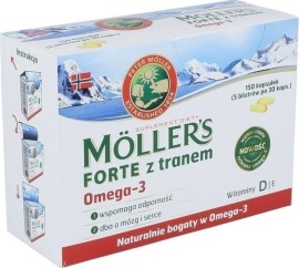 Moller’s Forte Μουρουνέλαιο Μίγμα Ιχθυελαίου & Μουρουνέλαιου Πλούσιο σε Ω3 Λιπαρά Οξέα, 150 caps