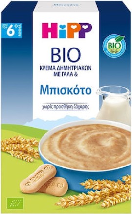 Hipp Bio Κρέμα Δημητριακών με Γάλα & Μπισκότο 6m+ 250g