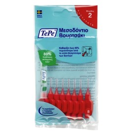 TePe Interdental Brush No2 Μεσοδόντια Βουρτσάκια σε Κόκκινο Χρώμα 8τεμ