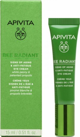 Apivita Bee Radiant Κρέμα Ματιών Για Σημάδια Κούρασης Λευκή Παιώνια & Πατενταρισμένη Πρόπολη 15ml