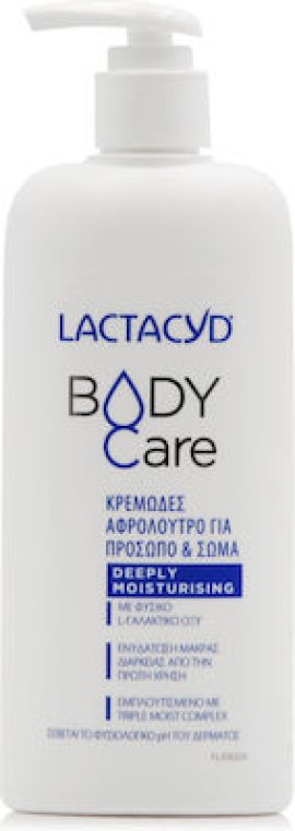 Lactacyd Body Care Deeply Moisturizing, Κρεμώδες Αφρόλουτρο Για Πρόσωπο & Σώμα 300ml
