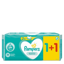 Pampers Promo Sensitive Μωρομάντηλα 52τμχ 1+1 ΔΩΡΟ