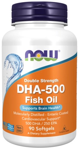Now DHA-500 Fish Oil, Double Strength 90 Softgels