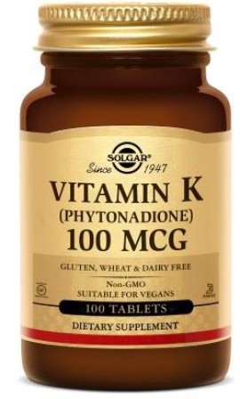 Solgar Vitamin Κ1 100mcg 100 Ταμπλέτες