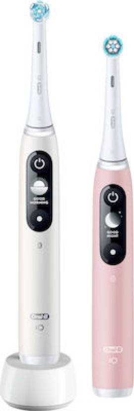 Oral-B iO Series 6 Duo Ηλεκτρική Οδοντόβουρτσα Magnetic White + Ηλεκτρική Οδοντόβουρτσα Magnetic Pink 1 set