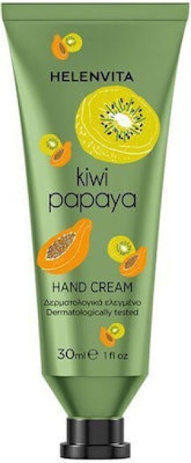 Helenvita Hand Cream Kiwi Papaya, Ενυδατική Κρέμα Χεριων με Τροπικά Φρούτα- 30ml