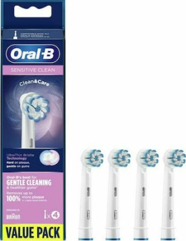Oral-B Sensitive Clean, Ανταλλακτικές Κεφαλές για Ηλεκτρική Οδοντόβουρτσα 4τμχ