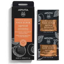 Apivita Express Beauty Apricot Scrub Προσώπου με Βερύκοκο για Ήπια Απολέπιση 2x8ml
