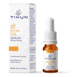 Tikun Day Time Έλαιο Κάνναβης σε Σταγόνες 5% CBD 250mg & CBG 250mg με Γεύση Citrus 10ml