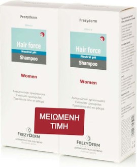Frezyderm Hair Force Shampoo Women Σαμπουάν κατά της Γυναικείας Τριχόπτωσης, 2x200ml