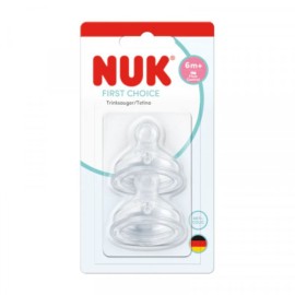 NUK First Choice+ No Colic Θηλές Σιλικόνης Flow Control 6m+ 2τεμ